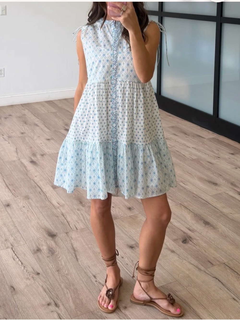 Talula Tiegan Block Print Tiered Dress